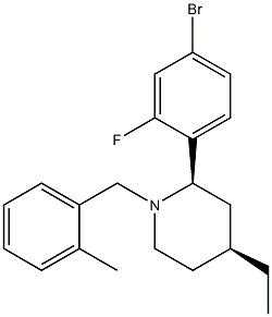 (2R,4S)-2-(4-BROMO-2-FLUOROPHENYL)-4-ETHYL-1-(2-METHYLBENZYL)PIPERIDINE Struktur