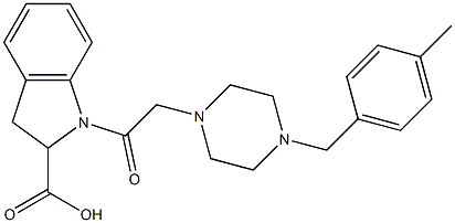 1-{[4-(4-METHYLBENZYL)PIPERAZIN-1-YL]ACETYL}INDOLINE-2-CARBOXYLIC ACID Struktur