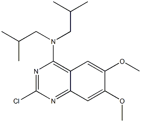 2-CHLORO-N,N-DIISOBUTYL-6,7-DIMETHOXYQUINAZOLIN-4-AMINE Struktur