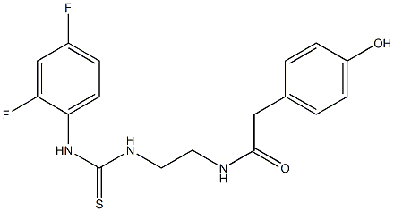 N1-(2-{[(2,4-difluoroanilino)carbothioyl]amino}ethyl)-2-(4-hydroxyphenyl)acetamide Struktur