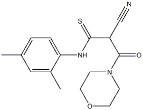 N1-(2,4-dimethylphenyl)-2-cyano-3-morpholino-3-oxopropanethioamide Struktur