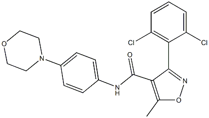 N4-(4-morpholinophenyl)-3-(2,6-dichlorophenyl)-5-methylisoxazole-4-carboxamide Struktur