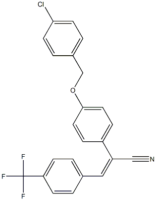 2-{4-[(4-chlorobenzyl)oxy]phenyl}-3-[4-(trifluoromethyl)phenyl]acrylonitrile Struktur