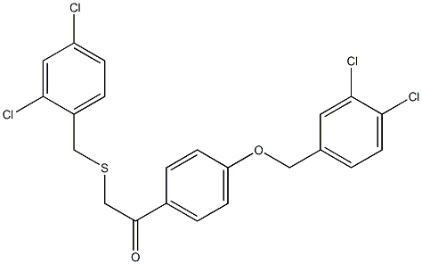 1-{4-[(3,4-dichlorobenzyl)oxy]phenyl}-2-[(2,4-dichlorobenzyl)thio]ethan-1-one Struktur