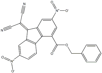 benzyl 9-(dicyanomethylene)-2,7-dinitro-9H-4-fluorenecarboxylate Struktur