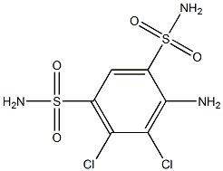 4-amino-5,6-dichloro-1,3-benzenedisulfonamide Struktur