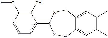 2-(7,8-dimethyl-1,5-dihydro-2,4-benzodithiepin-3-yl)-6-methoxyphenol Struktur