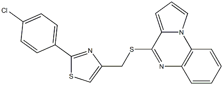 2-(4-chlorophenyl)-4-[(pyrrolo[1,2-a]quinoxalin-4-ylthio)methyl]-1,3-thiazole Struktur