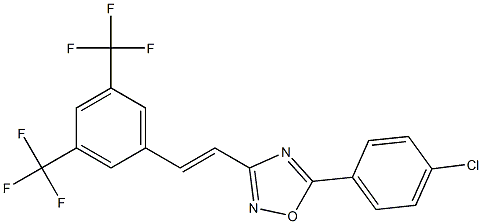 5-(4-chlorophenyl)-3-[3,5-di(trifluoromethyl)styryl]-1,2,4-oxadiazole Struktur