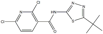 N-[5-(tert-butyl)-1,3,4-thiadiazol-2-yl]-2,6-dichloronicotinamide Struktur