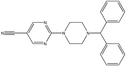 2-(4-benzhydrylpiperazino)-5-pyrimidinecarbonitrile Struktur