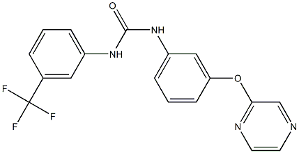 N-[3-(2-pyrazinyloxy)phenyl]-N'-[3-(trifluoromethyl)phenyl]urea Struktur