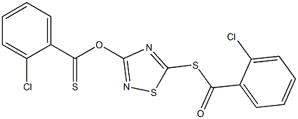 5-[(2-chlorobenzoyl)thio]-1,2,4-thiadiazol-3-yl 2-chlorobenzene-1-carbothioate Struktur