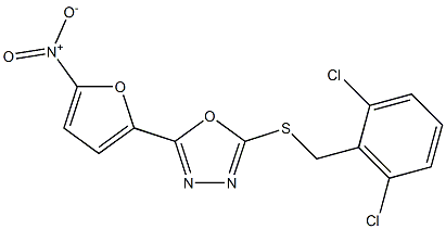 2-[(2,6-dichlorobenzyl)thio]-5-(5-nitro-2-furyl)-1,3,4-oxadiazole Struktur