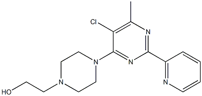 2-{4-[5-chloro-6-methyl-2-(2-pyridyl)pyrimidin-4-yl]piperazino}ethan-1-ol Struktur