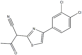 2-[4-(3,4-dichlorophenyl)-1,3-thiazol-2-yl]-3-oxobutanenitrile Struktur