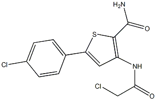 3-[(2-chloroacetyl)amino]-5-(4-chlorophenyl)thiophene-2-carboxamide Struktur