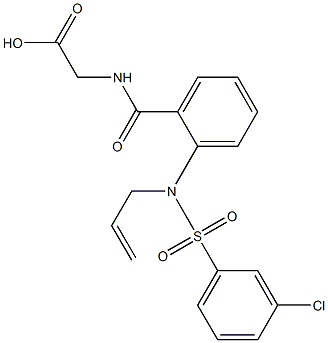 2-[(2-{allyl[(3-chlorophenyl)sulfonyl]amino}benzoyl)amino]acetic acid Struktur