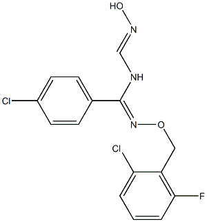 4-chloro-N'-[(2-chloro-6-fluorobenzyl)oxy]-N-[(hydroxyimino)methyl]benzenecarboximidamide Struktur