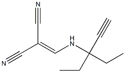 2-{[(1,1-diethyl-2-propynyl)amino]methylene}malononitrile Struktur