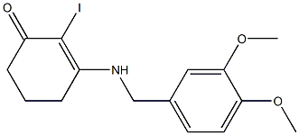 3-[(3,4-dimethoxybenzyl)amino]-2-iodo-2-cyclohexen-1-one Struktur