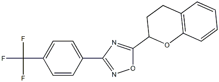 5-(3,4-dihydro-2H-chromen-2-yl)-3-[4-(trifluoromethyl)phenyl]-1,2,4-oxadiazole Struktur