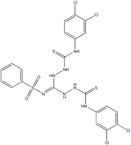 N1-(3,4-dichlorophenyl)-2-{{2-[(3,4-dichloroanilino)carbothioyl]hydrazino}[ (phenylsulfonyl)imino]methyl}hydrazine-1-carbothioamide Struktur