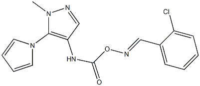 4-{[({[(2-chlorophenyl)methylene]amino}oxy)carbonyl]amino}-1-methyl-5-(1H-pyrrol-1-yl)-1H-pyrazole Struktur