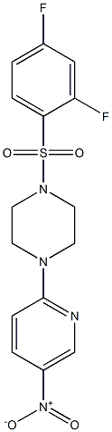 1-[(2,4-difluorophenyl)sulfonyl]-4-(5-nitro-2-pyridyl)piperazine Struktur