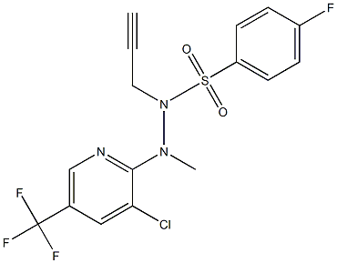 N'-[3-chloro-5-(trifluoromethyl)-2-pyridinyl]-4-fluoro-N'-methyl-N-(2-propynyl)benzenesulfonohydrazide Struktur