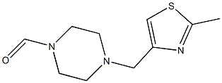 4-[(2-methyl-1,3-thiazol-4-yl)methyl]tetrahydro-1(2H)-pyrazinecarbaldehyde Struktur