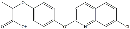 2-{4-[(7-chloro-2-quinolyl)oxy]phenoxy}propanoic acid Struktur