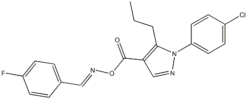 1-(4-chlorophenyl)-4-[({[(4-fluorophenyl)methylene]amino}oxy)carbonyl]-5-propyl-1H-pyrazole Struktur