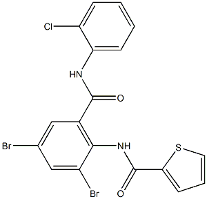 N2-{2,4-dibromo-6-[(2-chloroanilino)carbonyl]phenyl}thiophene-2-carboxamide Struktur