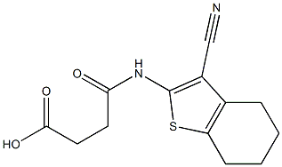 4-[(3-cyano-4,5,6,7-tetrahydrobenzo[b]thiophen-2-yl)amino]-4-oxobutanoic acid Struktur