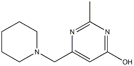 2-methyl-6-(piperidinomethyl)-4-pyrimidinol Struktur