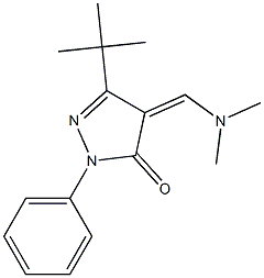 3-(tert-butyl)-4-[(dimethylamino)methylidene]-1-phenyl-4,5-dihydro-1H-pyrazol-5-one Struktur