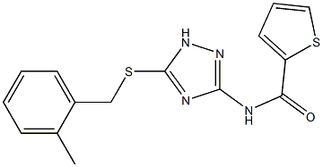 N-{5-[(2-methylbenzyl)sulfanyl]-1H-1,2,4-triazol-3-yl}-2-thiophenecarboxamide Struktur