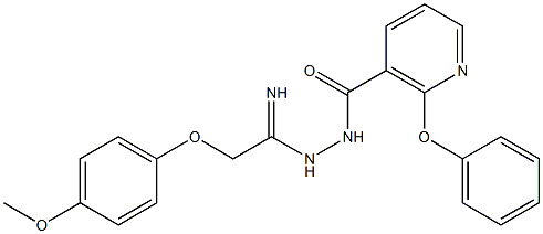 N'-[2-(4-methoxyphenoxy)ethanimidoyl]-2-phenoxynicotinohydrazide Struktur