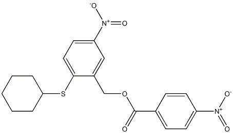 2-(cyclohexylsulfanyl)-5-nitrobenzyl 4-nitrobenzenecarboxylate Struktur