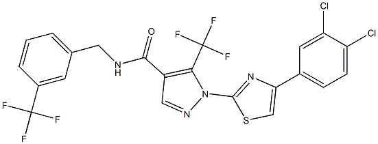 1-[4-(3,4-dichlorophenyl)-1,3-thiazol-2-yl]-5-(trifluoromethyl)-N-[3-(trifluoromethyl)benzyl]-1H-pyrazole-4-carboxamide Struktur