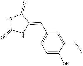 5-(4-hydroxy-3-methoxybenzylidene)imidazolidine-2,4-dione Struktur