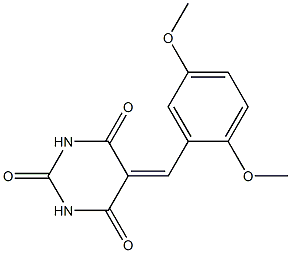 5-(2,5-dimethoxybenzylidene)hexahydropyrimidine-2,4,6-trione Struktur