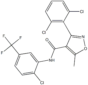 N-[2-chloro-5-(trifluoromethyl)phenyl]-3-(2,6-dichlorophenyl)-5-methyl-4-isoxazolecarboxamide Struktur