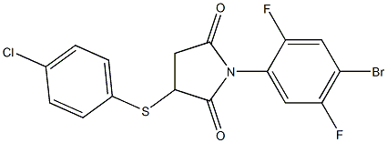 1-(4-bromo-2,5-difluorophenyl)-3-[(4-chlorophenyl)thio]pyrrolidine-2,5-dione Struktur