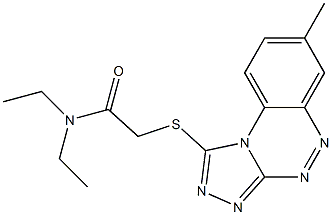 N1,N1-diethyl-2-[(7-methylbenzo[e][1,2,4]triazolo[3,4-c][1,2,4]triazin-1-yl)thio]acetamide Struktur