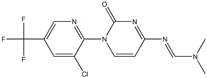 N'-{1-[3-chloro-5-(trifluoromethyl)-2-pyridinyl]-2-oxo-1,2-dihydro-4-pyrimidinyl}-N,N-dimethyliminoformamide Struktur