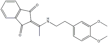 2-{1-[(3,4-dimethoxyphenethyl)amino]ethylidene}-1H-indene-1,3(2H)-dione Struktur