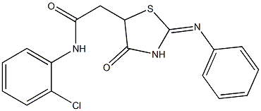 N1-(2-chlorophenyl)-2-[4-oxo-2-(phenylimino)-1,3-thiazolan-5-yl]acetamide Struktur