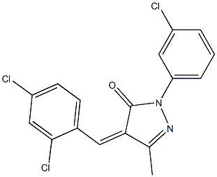 1-(3-chlorophenyl)-4-(2,4-dichlorobenzylidene)-3-methyl-4,5-dihydro-1H-pyrazol-5-one Struktur